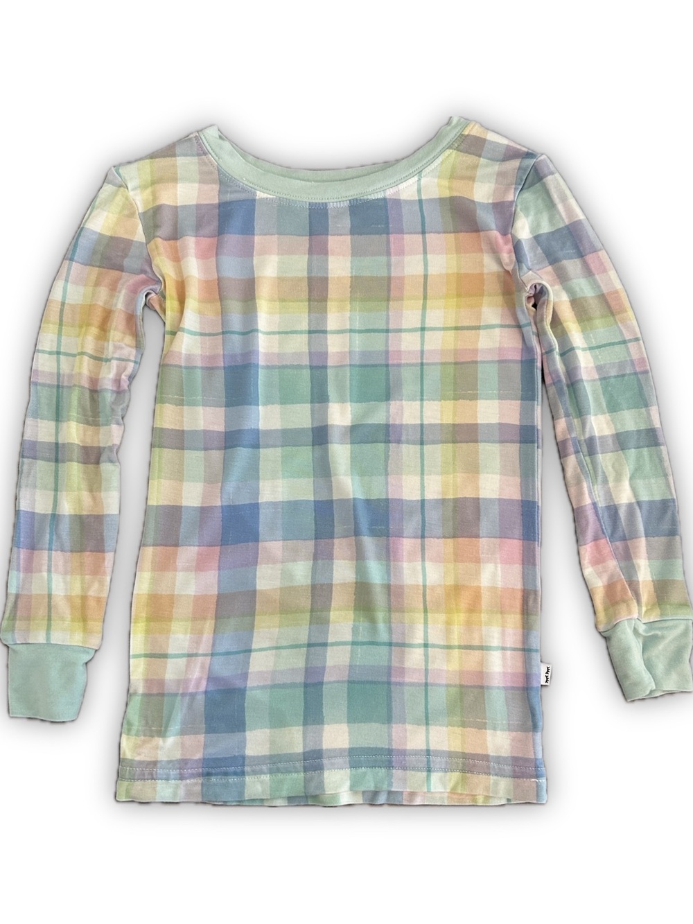 Little Sleepies Bamboo Plaid Long Sleeve Pajama Top in Pastel Multicolor 3T